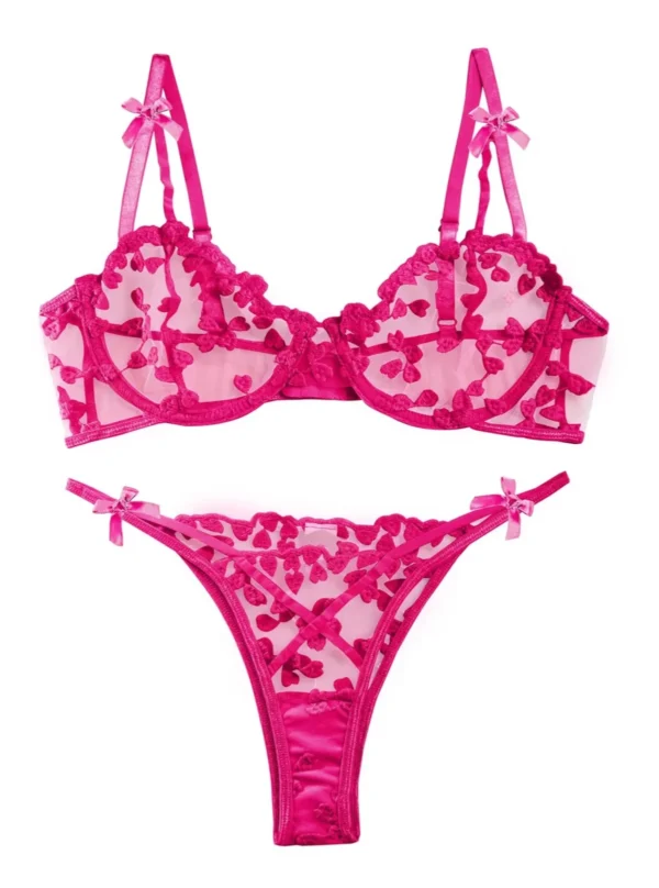 Ensemble transparent sexy Lauren (rose)