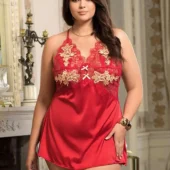 Nuisette en satin grande taille Clarissa (1) Nuisette en satin grande taille Clarissa (1)