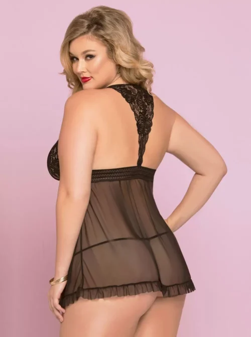 Nuisette ouverte grande taille noire Andréa (2)