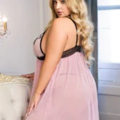 Nuisette rose et noire coupe large Gladys (2)