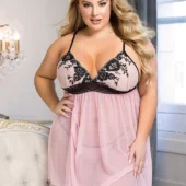 Nuisette rose et noire coupe large Gladys (3)