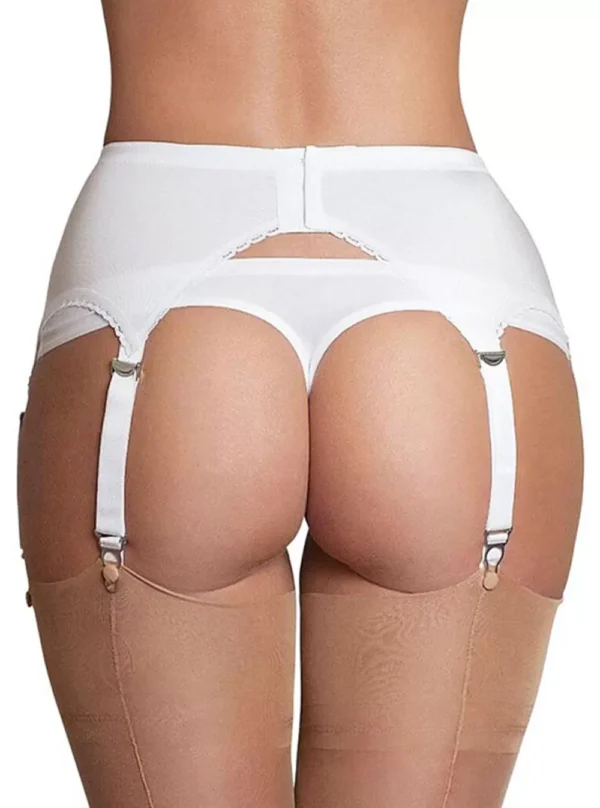 Porte-jarretelles 6 attaches Vintage (blanc, dos)