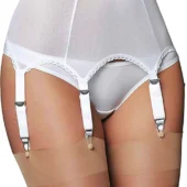 Porte-jarretelles 6 attaches Vintage (blanc, face)
