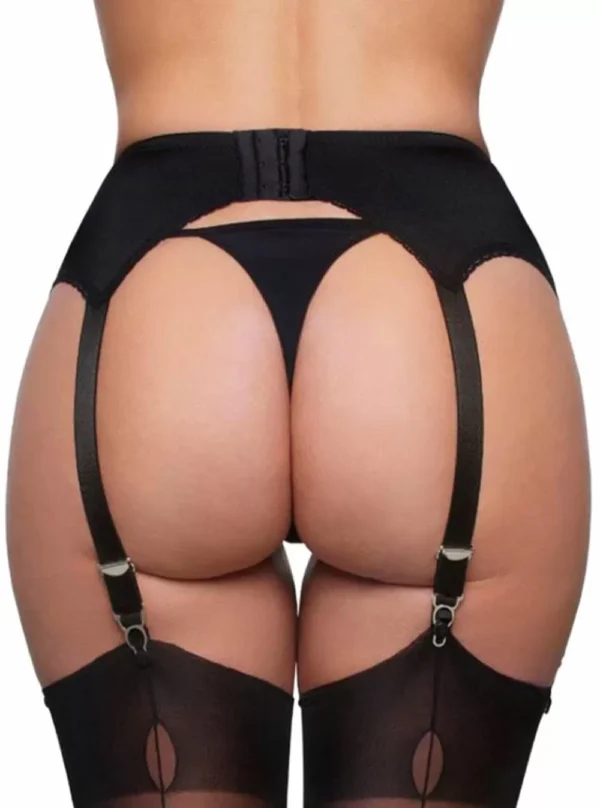 Porte-jarretelles 6 attaches Vintage (noir, arrière)