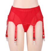 Porte jarretelles 6 attaches Vintage rouge (2) Porte jarretelles 6 attaches Vintage