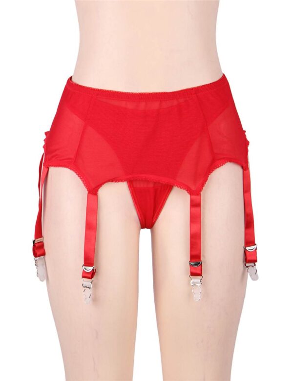 Porte jarretelles 6 attaches Vintage rouge (2) Porte jarretelles 6 attaches Vintage