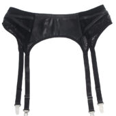 Porte-jarretelles cuir et dentelle Tania (3) Porte-jarretelles cuir et dentelle Tania