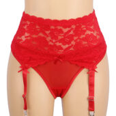 Porte-jarretelles pin-up en dentelle Noor rouge (1) Porte-jarretelles pin-up en dentelle Noor