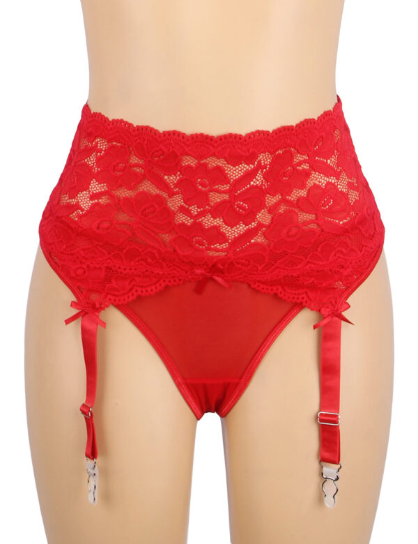 Porte-jarretelles pin-up en dentelle Noor rouge (1) Porte-jarretelles pin-up en dentelle Noor