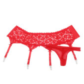 Porte-jarretelles pin-up en dentelle Noor rouge (2) Porte-jarretelles pin-up en dentelle Noor