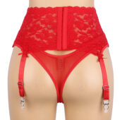 Porte-jarretelles pin-up en dentelle Noor rouge (3) Porte-jarretelles pin-up en dentelle Noor