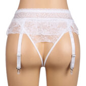 Porte-jarretelles string frou-frou blanc Ninon