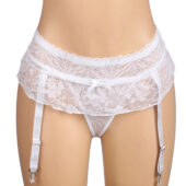 Porte-jarretelles string frou-frou blanc Ninon