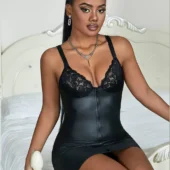 Nuisette en cuir moulante Malia