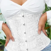 Serre-taille Blanc Brodé (1) Serre-taille Blanc Brodé