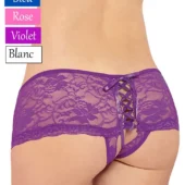 Shorty fendu à lacets Polly (violet, arrière) Shorty fendu à lacets Polly (violet, arrière)