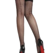 bas résille couture noir Gloria (vue de dos)