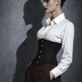 Serre-taille Noir Brodé