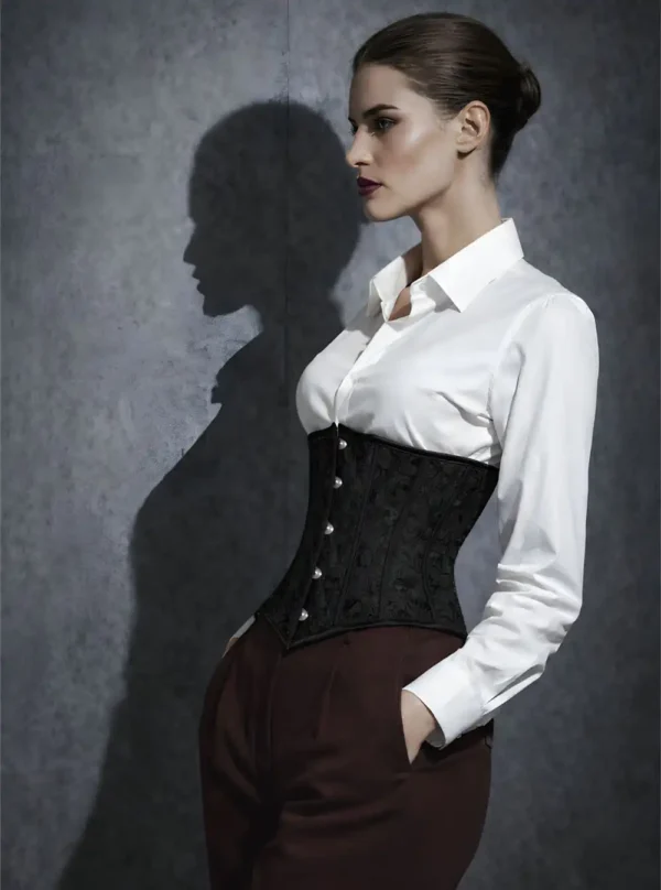 Serre-taille Noir Brodé