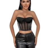 Bustier Crop Top Noir Venom