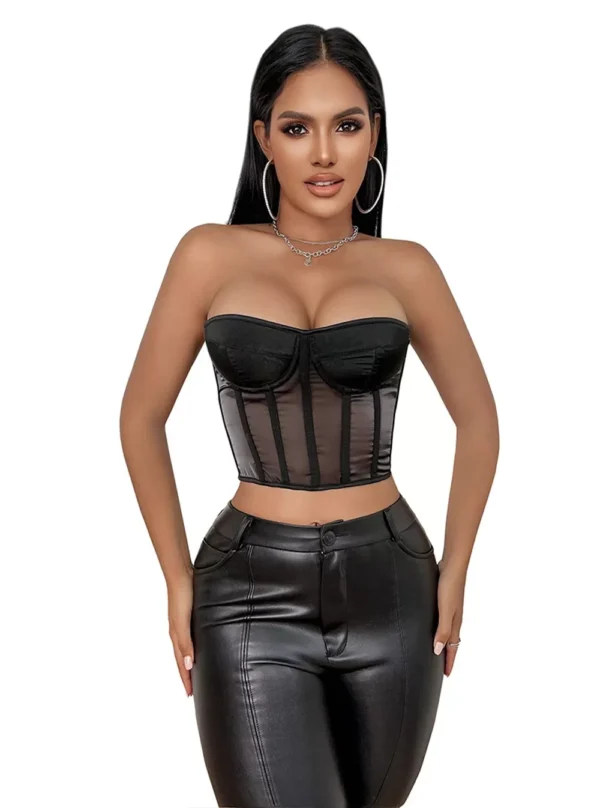 Bustier Crop Top Noir Venom