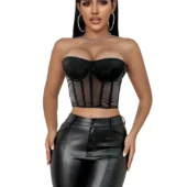 Bustier Crop Top Noir Venom