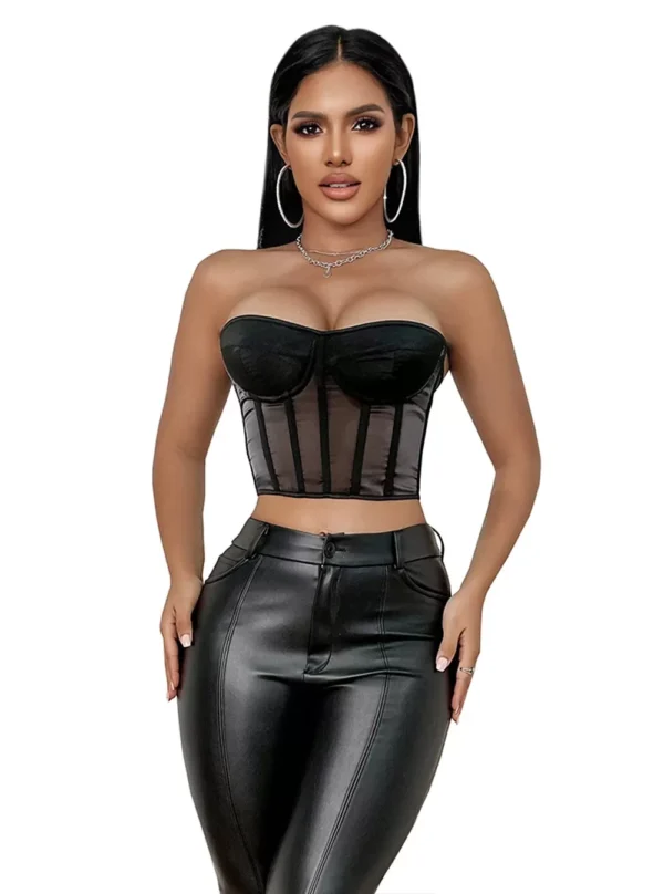 Bustier Crop Top Noir Venom