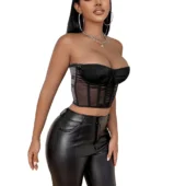 Bustier Crop Top Noir Venom