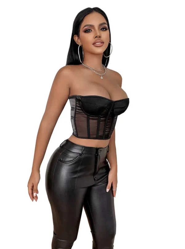 Bustier Crop Top Noir Venom