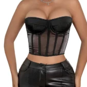 Bustier Crop Top Noir Venom