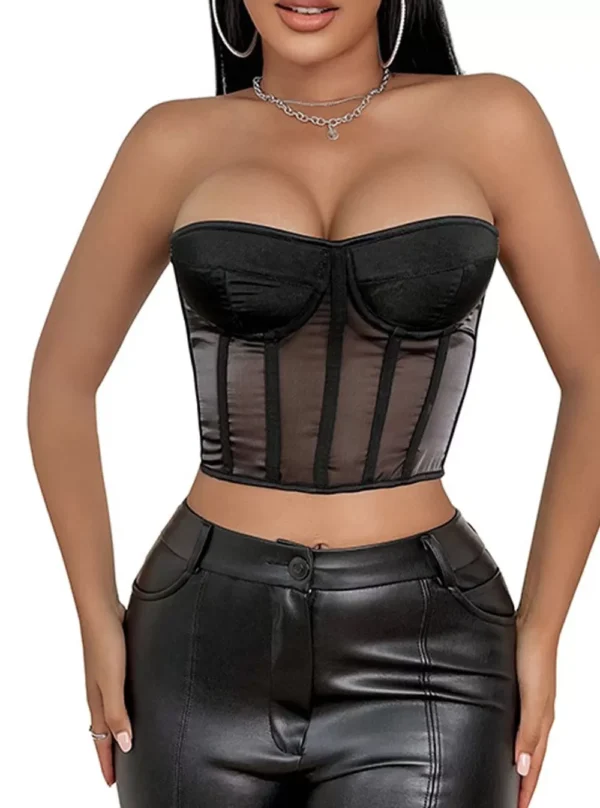 Bustier Crop Top Noir Venom