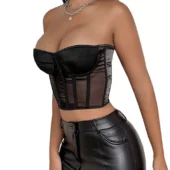 Bustier Crop Top Noir Venom
