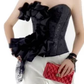 Corset Noir Bouquet des Ténèbres (3) Corset Noir Bouquet des Ténèbres