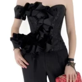 Corset Noir Bouquet des Ténèbres (4) Corset Noir Bouquet des Ténèbres
