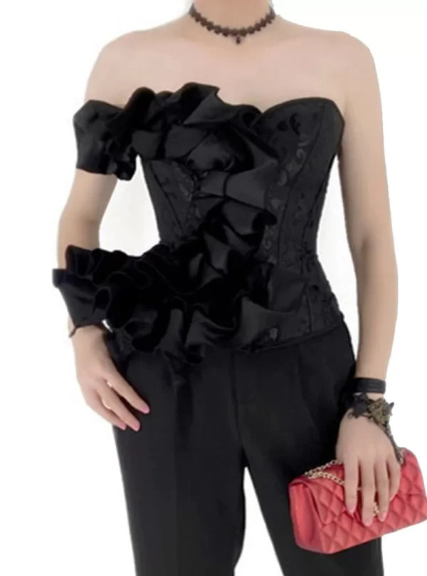 Corset Noir Bouquet des Ténèbres (4) Corset Noir Bouquet des Ténèbres