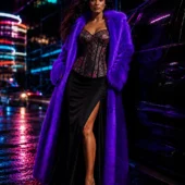 Corset patchwork Freya, photo éditoriale Instinct Magnétique nuit urbaine — Shivaleecious