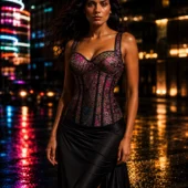 Corset bretelles patchwork Freya, vue de face — Shivaleecious