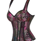 Corset bretelles patchwork Freya, vue de côté — Shivaleecious