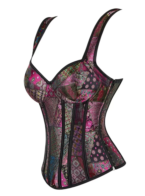 Corset bretelles patchwork Freya, vue de côté — Shivaleecious
