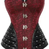 Corset punk rock rouge et cuir clouté Dreamcatcher Corset punk rock rouge et cuir clouté Dreamcatcher