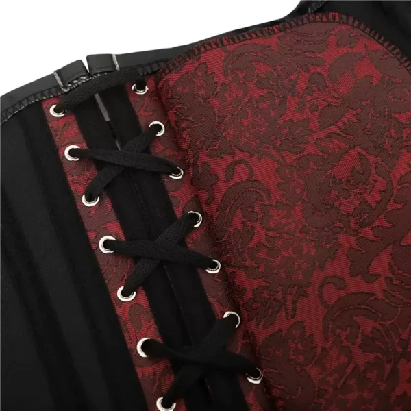 Corset punk rock rouge et cuir clouté Dreamcatcher (vue zoom intérieur) Corset punk rock rouge et cuir clouté Dreamcatcher (vue zoom intérieur)