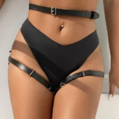 Harnais culotte cuir noir