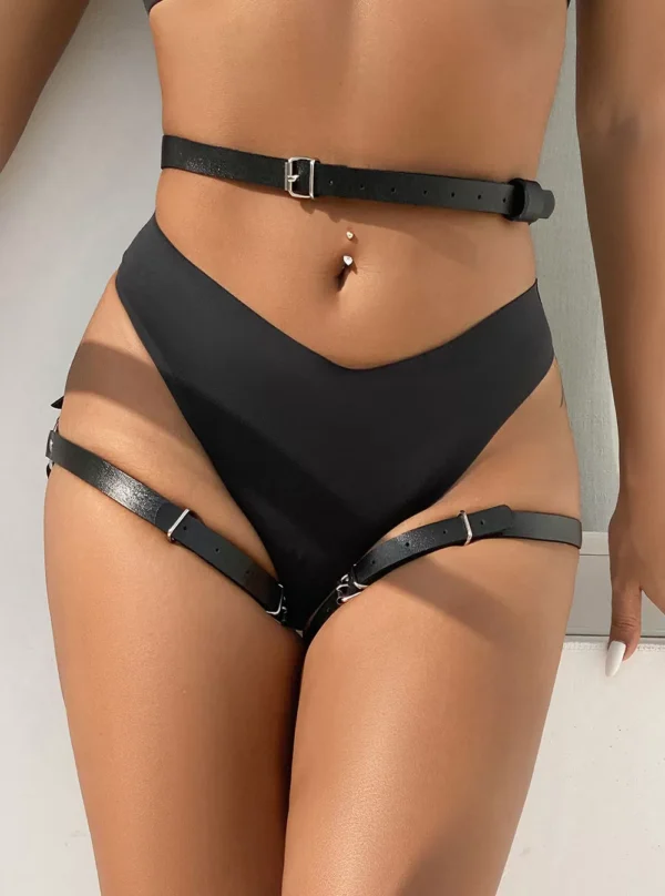 Harnais culotte cuir noir