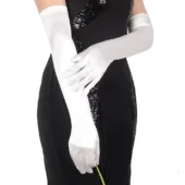 Gants longs en satin blanc (2)