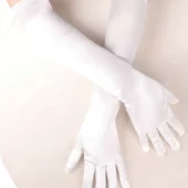 Gants longs en satin blanc (3)