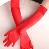 Gants longs rouge en satin (2) Gants longs rouge en satin (2)