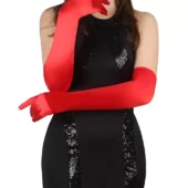 Gants longs rouge en satin (3) Gants longs rouge en satin (3)