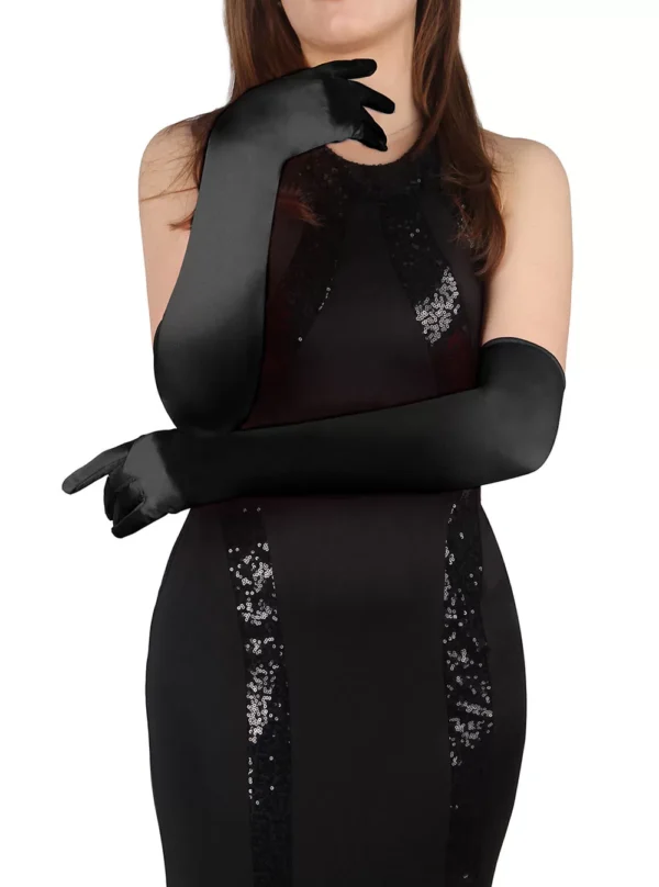 gants longs en satin noir (1) gants longs en satin noir (1)