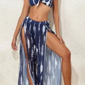 Bikini Tie Dye et sa jupe longue Blue (jupe fendue) Bikini Tie Dye et sa jupe longue Blue (jupe fendue)