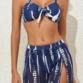 Bikini Tie Dye et sa jupe longue Blue (zoom) Bikini Tie Dye et sa jupe longue fendue sur les côtés Shivaleecious